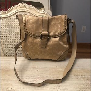 Vintage Gold Coach Shoulder Bag